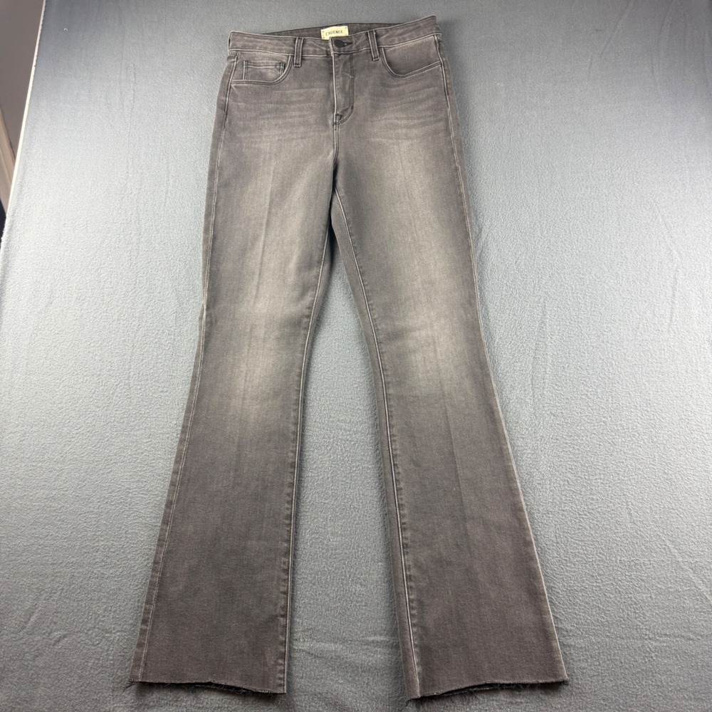 L'AGENCE Jeans Women's 28 Black Ruth High Rise Raw Hem Straight Leg Vintage